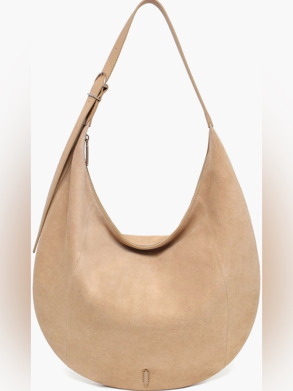 Thacker Oversized Wyatt Suede Hobo Shoulder Bag in Beige Nutmeg NWT - Picture 3 of 7